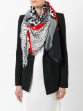fringed spots and stripes scarf