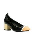 rounded block heel pumps
