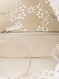 laser cut floral shoulder bag