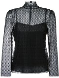 mock neck lace blouse