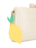 woven lemon clutch