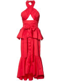 halterneck cut out dress