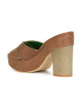 embossed platform sandals