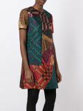 multi print shift dress