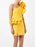 one shoulder rose dress