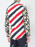 diagonal stripe floral print shirt