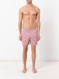 checked swimming shorts