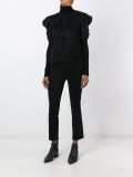 exaggerated shoulder knitted top
