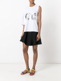 metallic logo asymmetric T-shirt