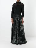 leaf print maxi skirt