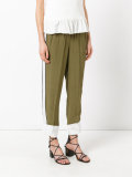 bicolour cropped trousers