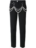 pearl and chain embellished trousers