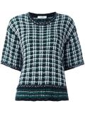 checked couture knit T-shirt