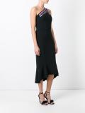one shoulder embroidered dress