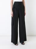 dropped belt palazzo pants