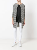 striped round-neck coat