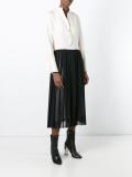 pleated skirt monochrome shirt dress