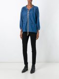 lace-up denim blouse