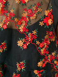 flowers embroidery sheer blouse