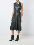 leather midi dress