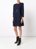 perforated detailing flared dress