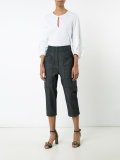 cropped sleeves blouse 