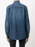 YSL military patch denim shirt