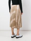 snakeskin effect pleated skirt