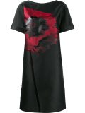 contrast embroidery dress
