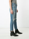 distressed straight-leg jeans 