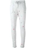 embroidered heart track pants 