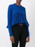 cropped pleated knitted top