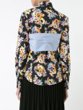 wrap detail floral print shirt