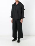 textured wide-leg trousers