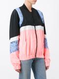 lace zipped bomber jacket
