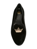 crown embroidered slippers