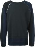 raw edge seam sweatshirt