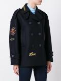 embroidered double breasted jacket