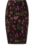 floral knitted pencil skirt