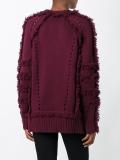 raw edge raglan sleeve jumper