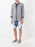 heavily bleached denim shorts