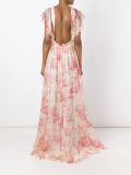 v-neck printed gown