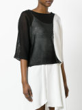 short-sleeve contrast jumper 