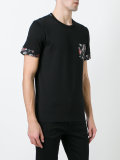 musical instrument print chest pocket T-shirt