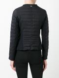 collarless padded zipped jacket