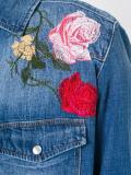 floral embroidery denim shirt