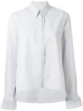 ruffle-trim striped shirt