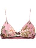 'Tropicale' floral print bikini top