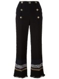 striped flared trousers