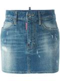 microstudded denim skirt